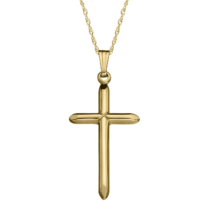 14KT Yellow Gold 18-inch Cross Pendant