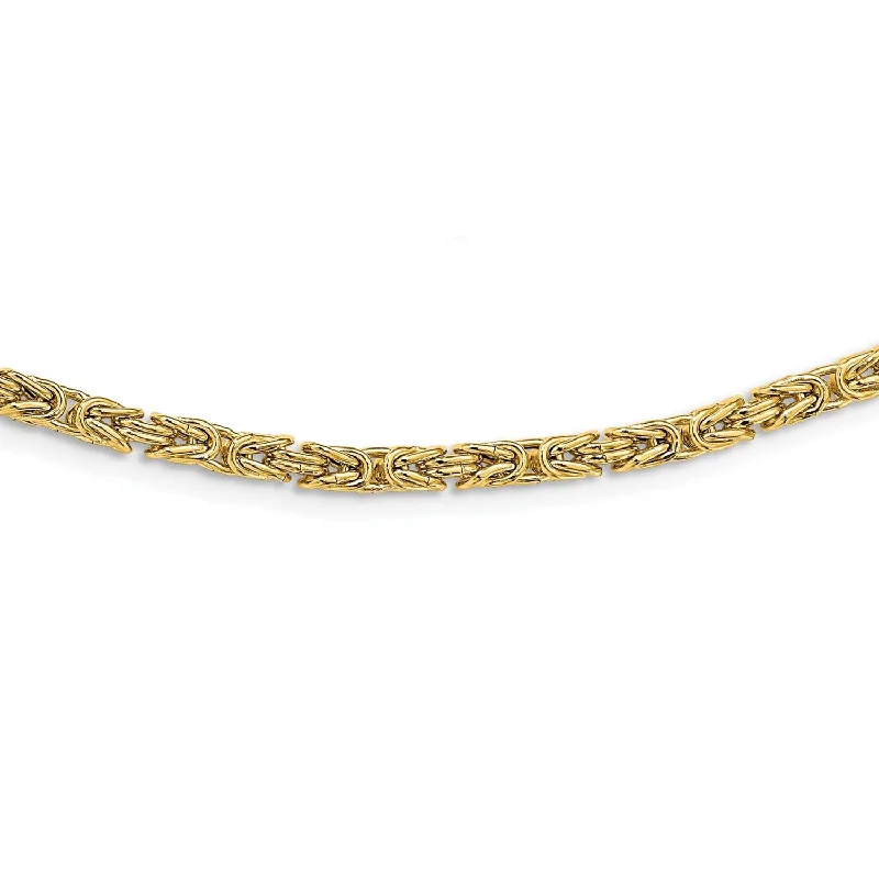 14KT Yellow Gold 18-inch 3.5MM Byzantine Link Necklace