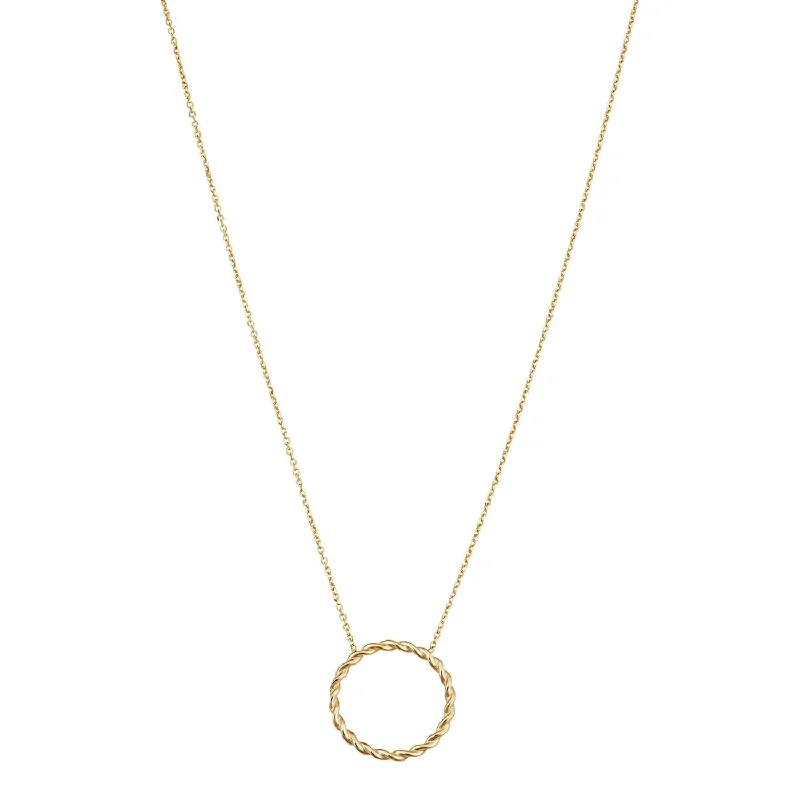 14KT Yellow Gold 18-inch Twisted Circle Necklace