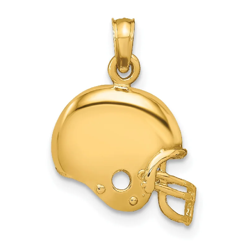 14KT Yellow Gold 20X14MM Football Helmet Pendant. Chain Not Included