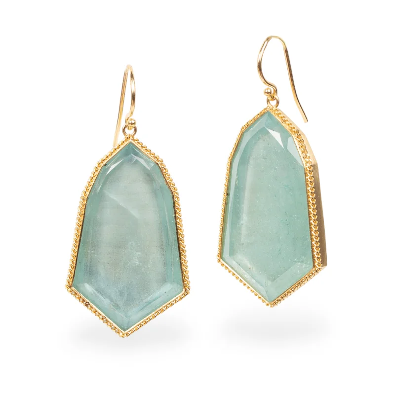 Aquamarine Bell Earrings