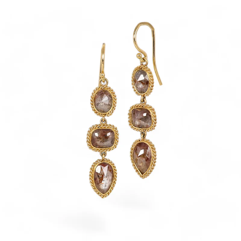 Champagne Diamond Trio Earrings