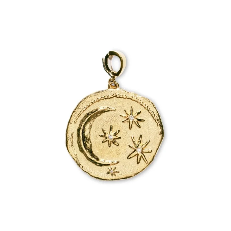 18K Yellow Gold Large Cosmic Diamond Charm