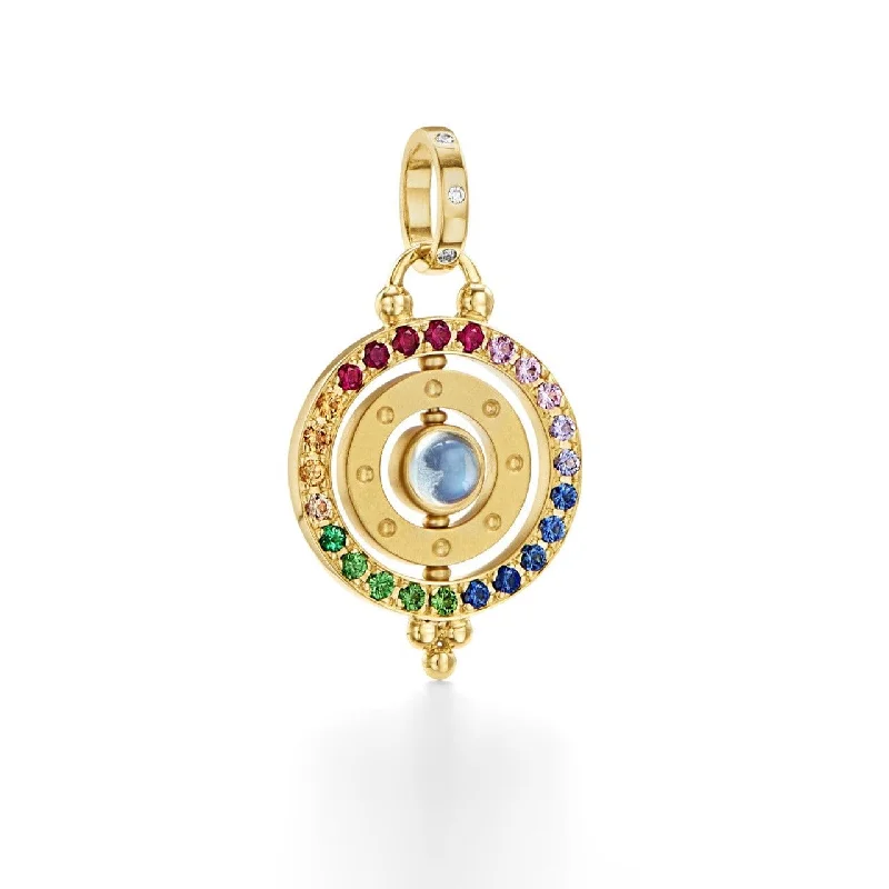 Temple St. Clair 18K Yellow Gold Diamond and Multi Gem Orbit Pendant