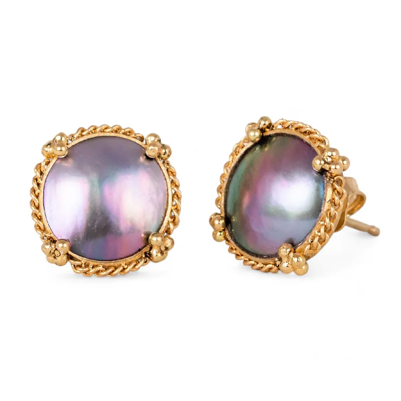 Mabe Pearl Stud Earrings