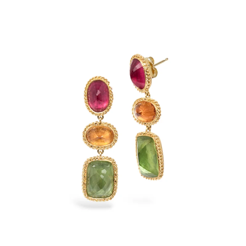 Mixed Gemstone Post Earrings