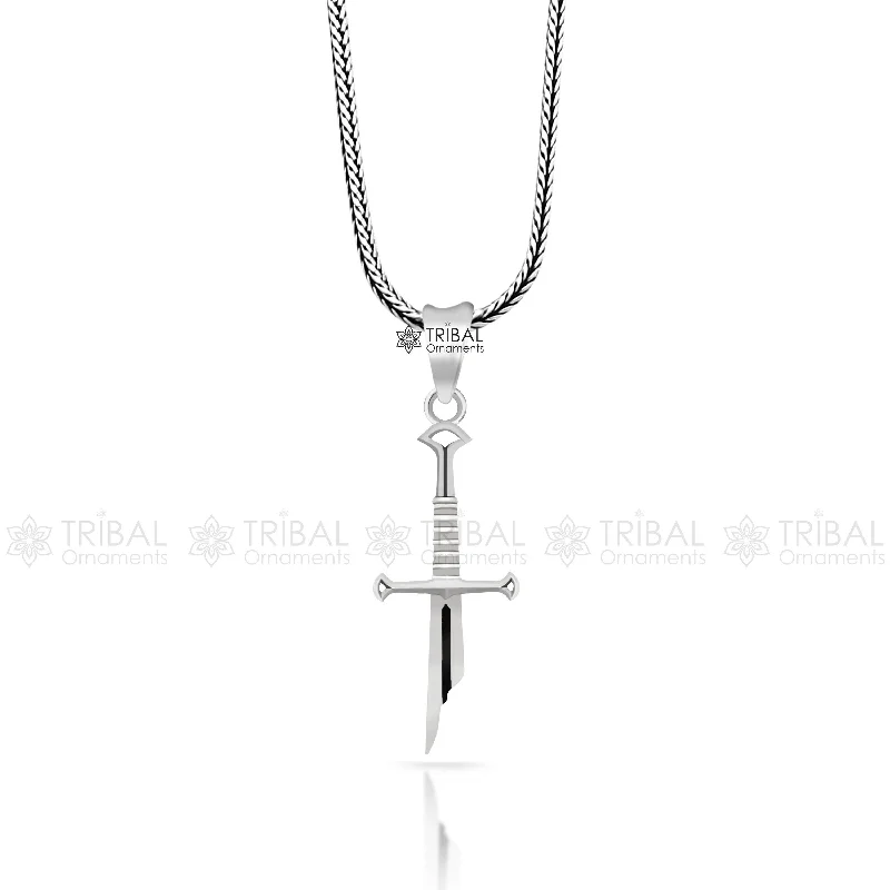 Pure 925 sterling silver handmade small sword pendant amazing designer pendant unisex divine jewelry nsp816