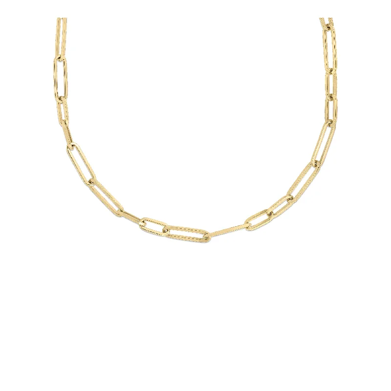 Roberto Coin Designer Gold 18K Yellow Gold Paperclip Necklace