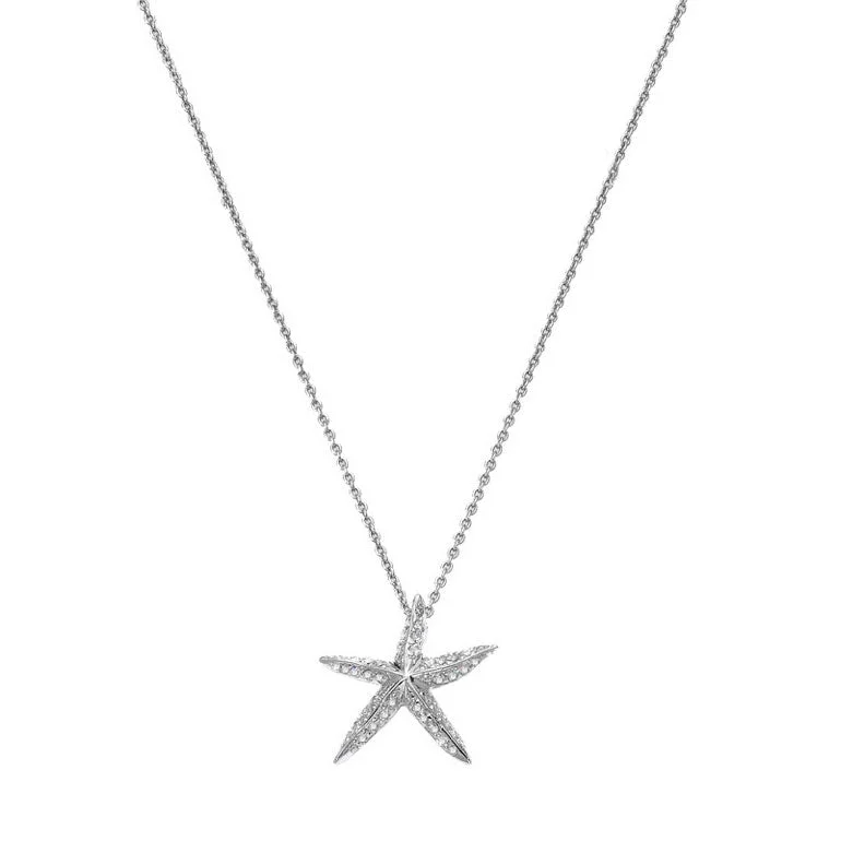 Roberto Coin Tiny Treasures 18K White Gold and Diamond Starfish Pendant