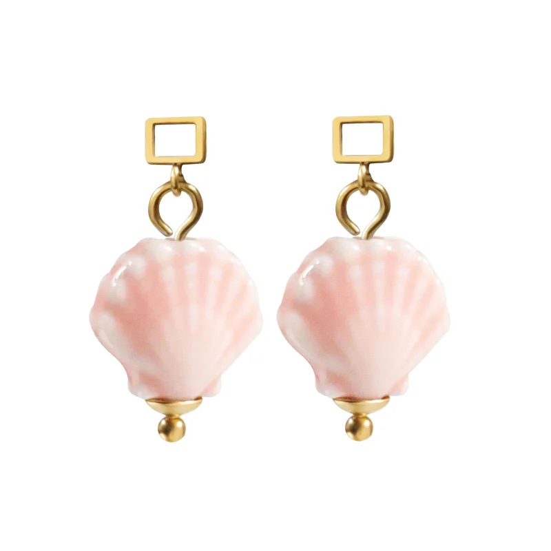 Pink Scallop Shell Charm