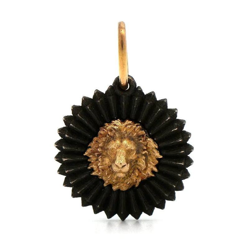 18K Yellow Gold and Sterling Silver Ruche Lion Charm