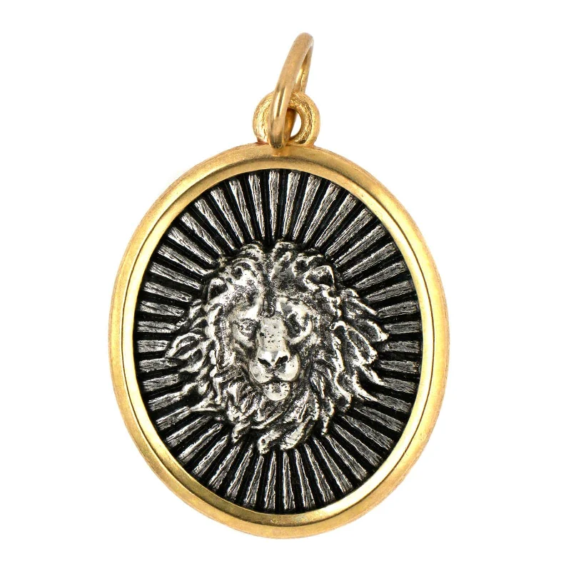 Sterling Silver & 18K Yellow Gold Ruche Charm with Lion Head