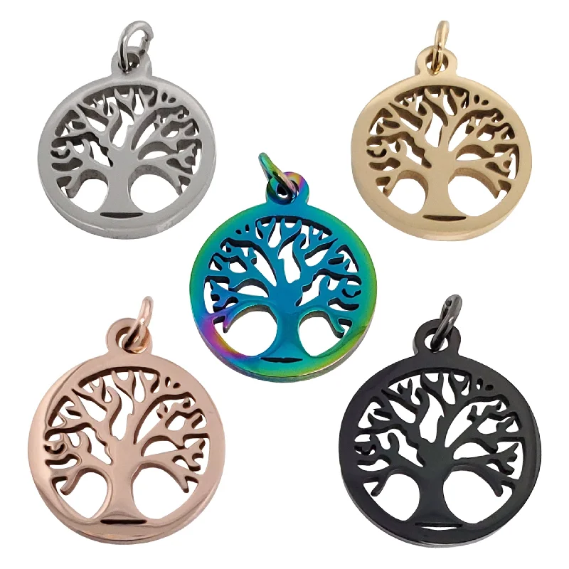 18K PVD Coated Stainless Steel Tree of Life Charm / PDC9011