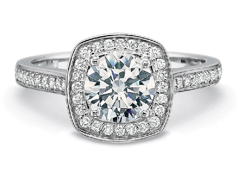 Precision Set Halo Engagement Ring