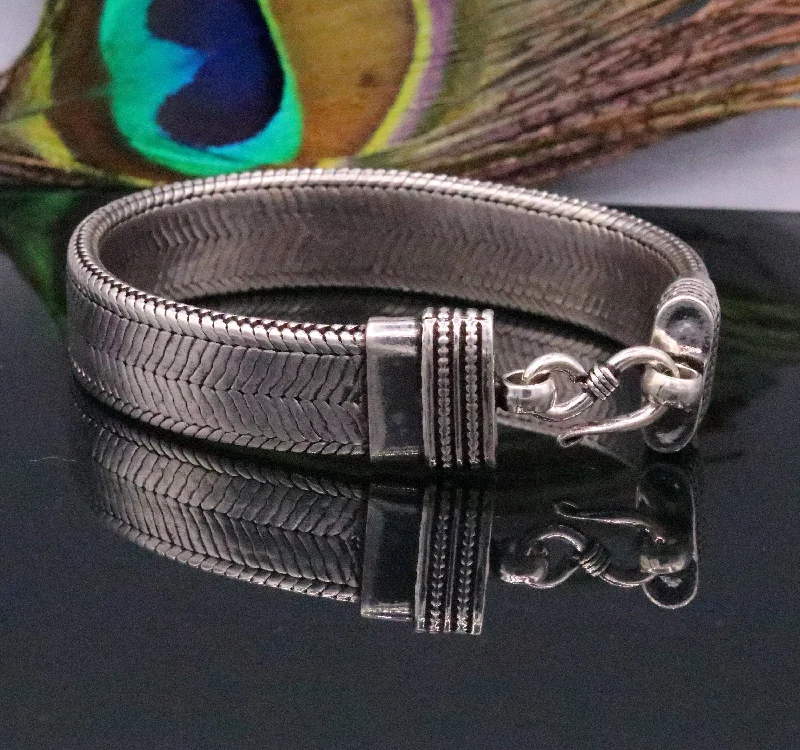 9 inches 925 sterling silver handmade gorgeous antique design bracelet unisex amazing jewelry best personalized gifting jewelry sbr58