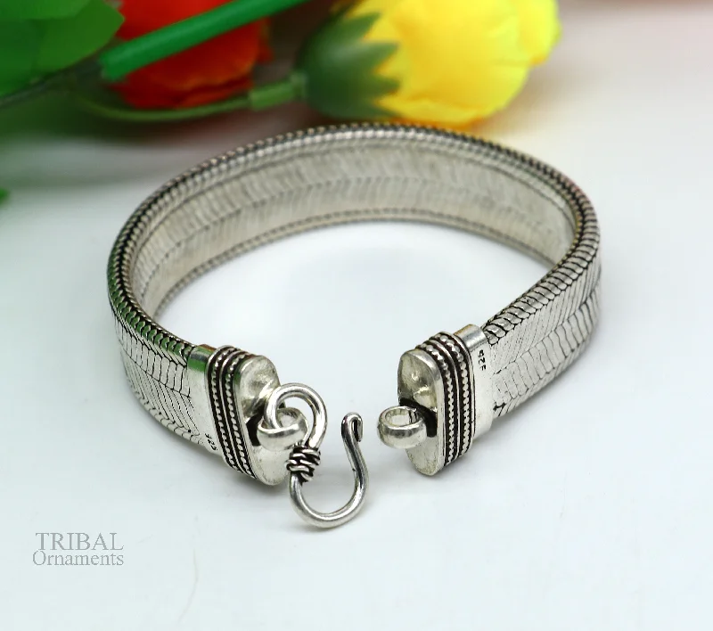 925 Sterling silver stylish wrist belt, Snake chain stylish handmade fabulous oxidized men's bracelet daily use jewelry Sbr235