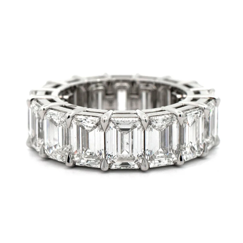 Platinum Emerald Cut Diamond Eternity Band