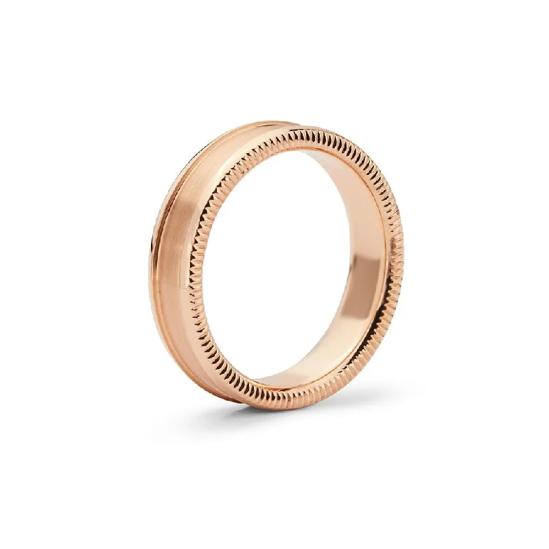 18K Rose Gold Satin Finish Wedding Band