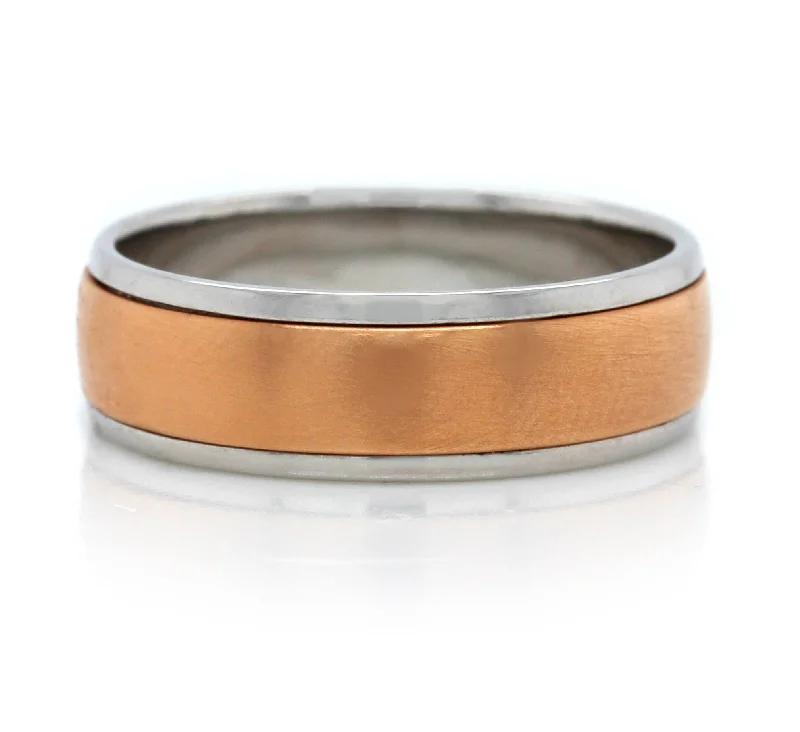 18K White and Rose Gold Band