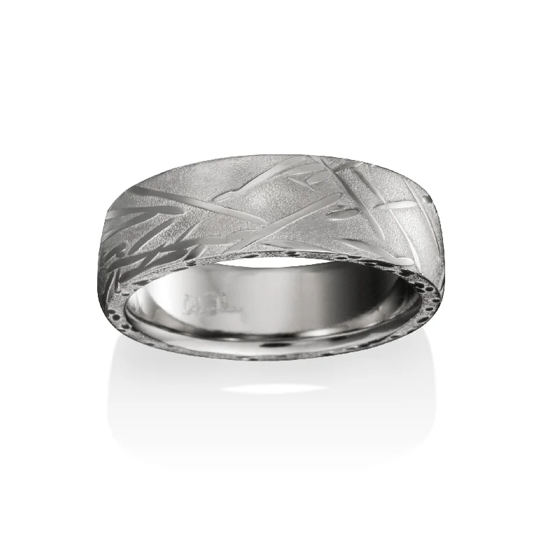 Damascus Steel Bamboo Wedding Band