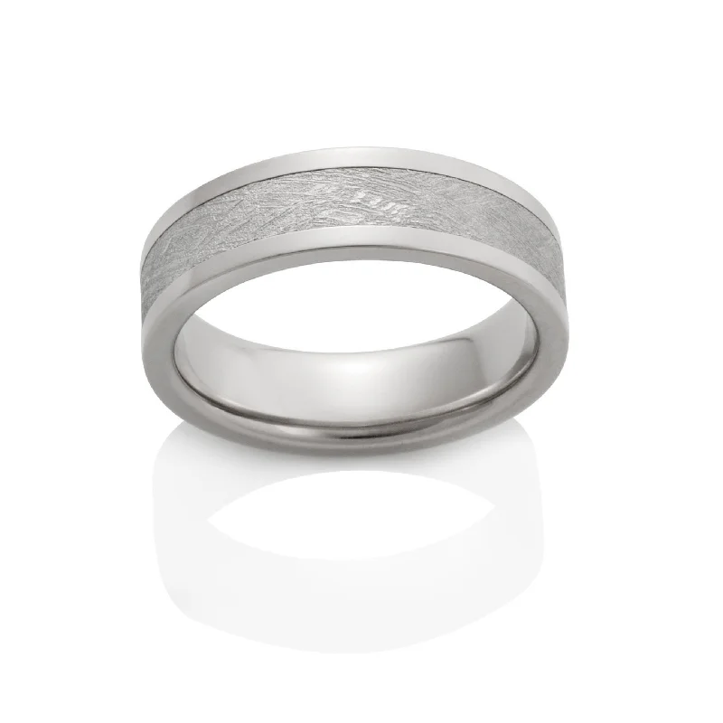 Palladium Gibeon Meteorite Wedding Band