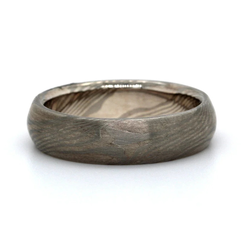 Palladium Sterling Silver Ash Pattern Wedding Band