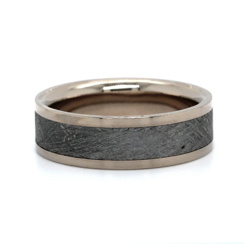 Palladium Gibeon Meteorite Wedding Band