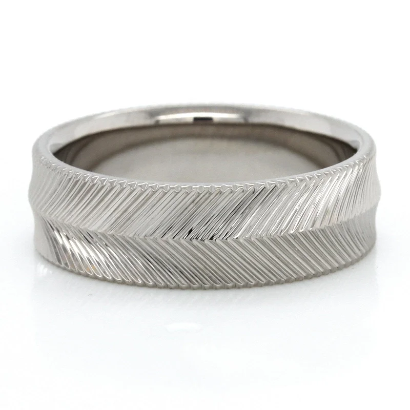 Palladium Parth Pattern Wedding Band