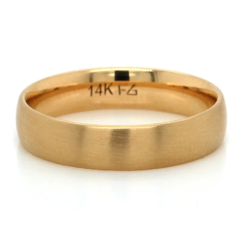 14K Yellow Gold Brushed Finish Wedding Ring