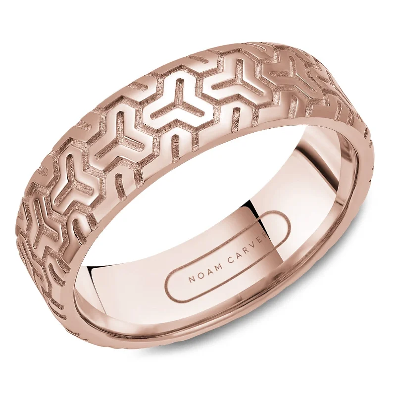 Noam Carver Mens Wedding Band in Rose Gold