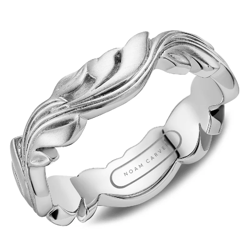 Noam Carver Mens Wedding Band in White Gold