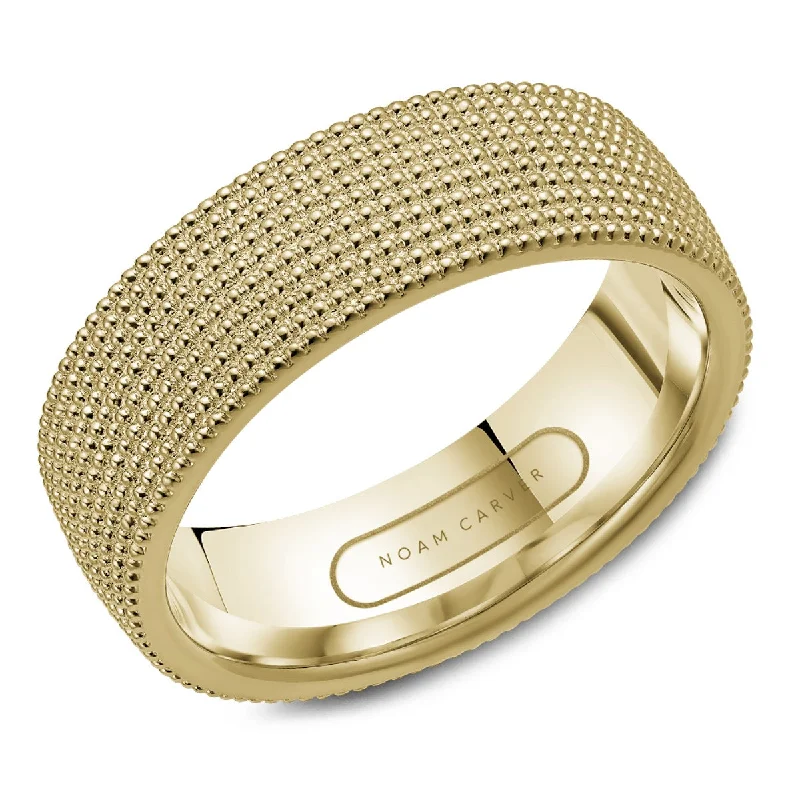 Noam Carver Mens Wedding Band in Yellow Gold