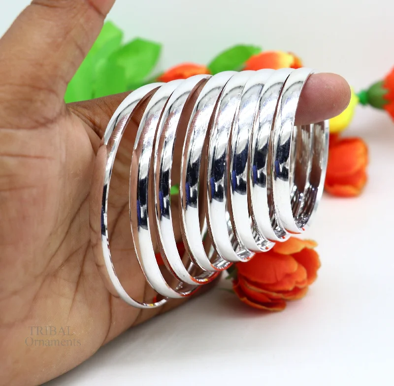 Solid 925 sterling silver handmade punjabi sikha bangle bracelet kada, all sized men's or girl's bangle kada daily use jewelry nsk468