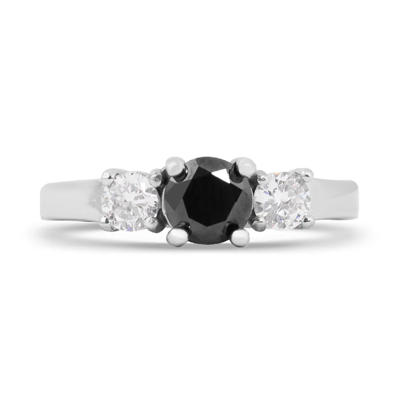 Stainless Steel CZ Black Stone Polished Ring / ZRJ4138