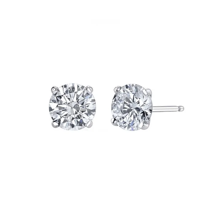 1.40 Cttw. White Gold Diamond Solitaire Earrings