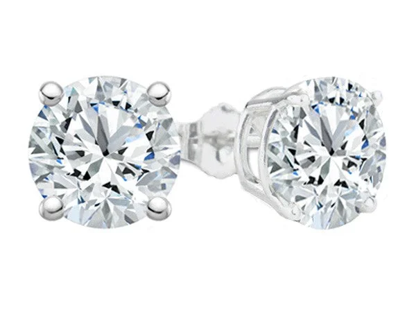 1.41 Cttw. White Gold Diamond Solitaire Earrings