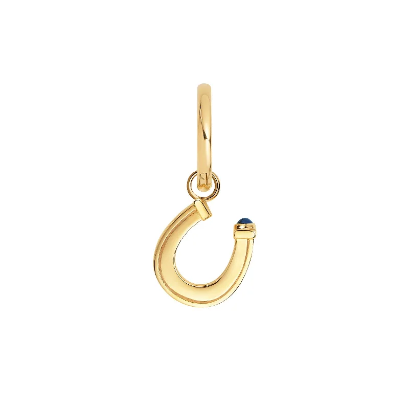 Baby Charm Horseshoe Earring - Sapphire