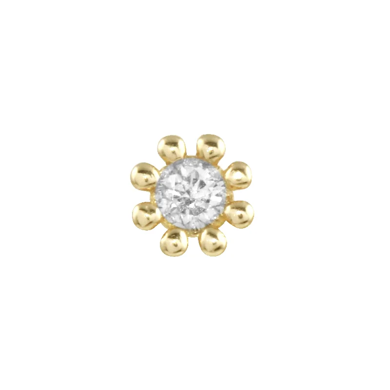 Diamond Daisy Single Stud Earring, 14K 