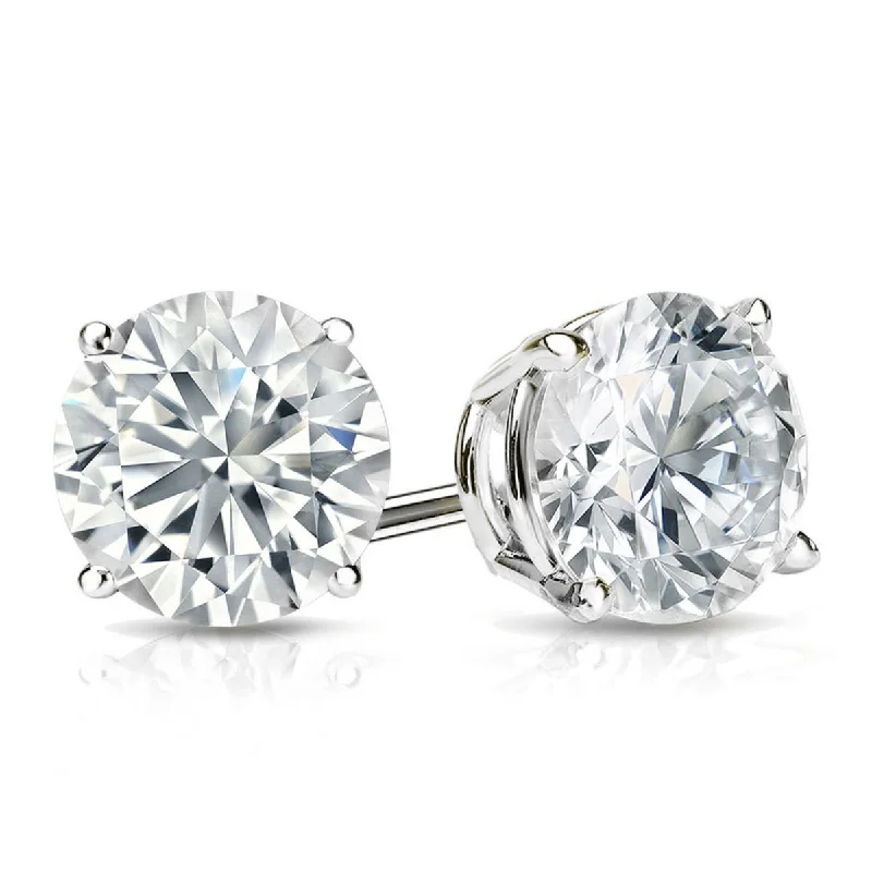 Lab Grown 1.00 Cttw. 14K White Gold Diamond Solitaire Earrings