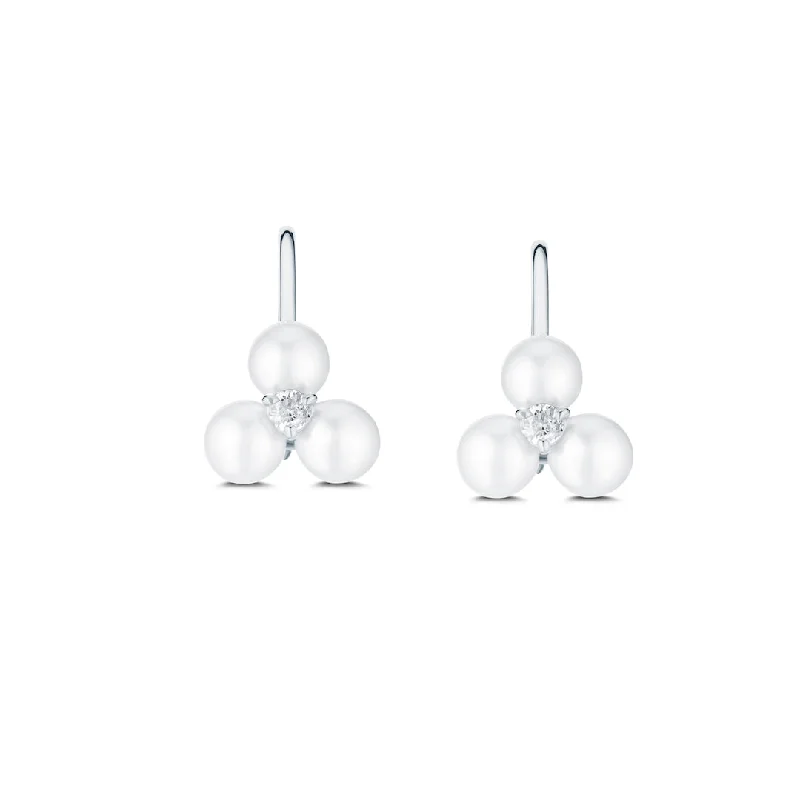 South Sea Pearl Trio & Diamond Drop Earrings