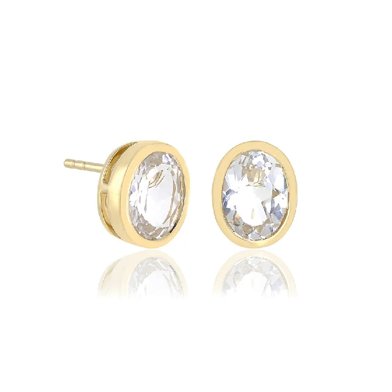 Joan Stud Earrings in White Topaz