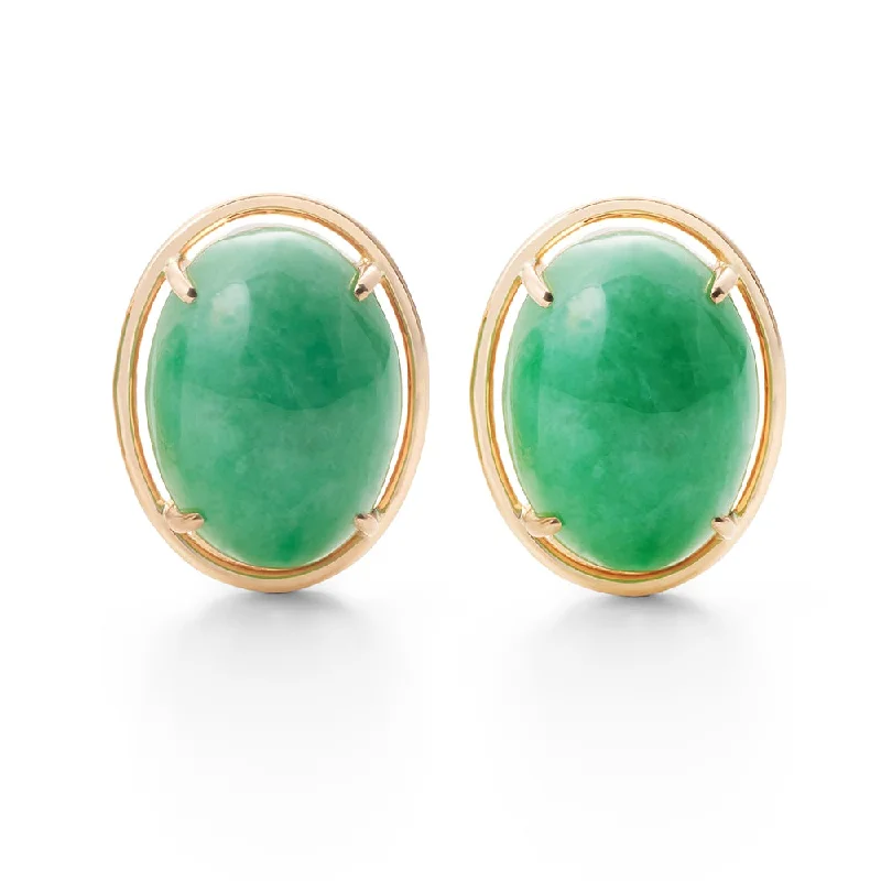 Peninsula Earrings in Apple Green Jade