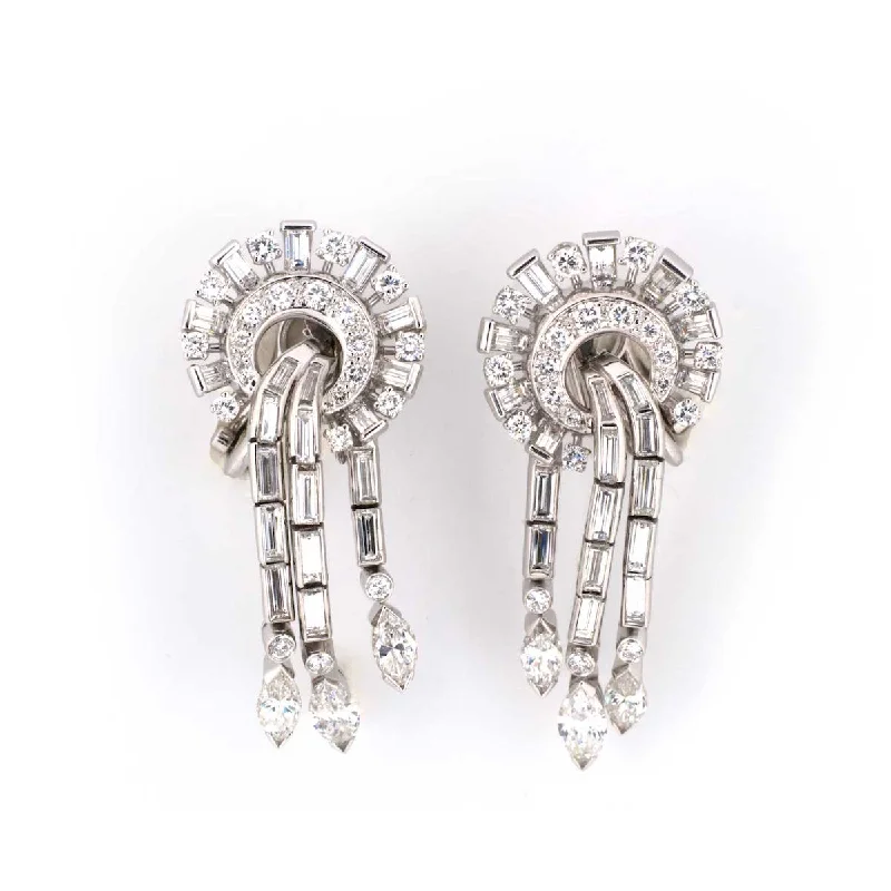 Diamond Pinwheel Drop Earrings