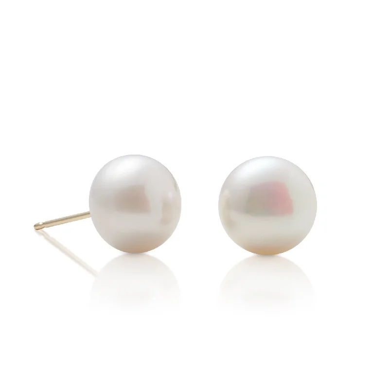 10mm Button Pearl Stud Earrings