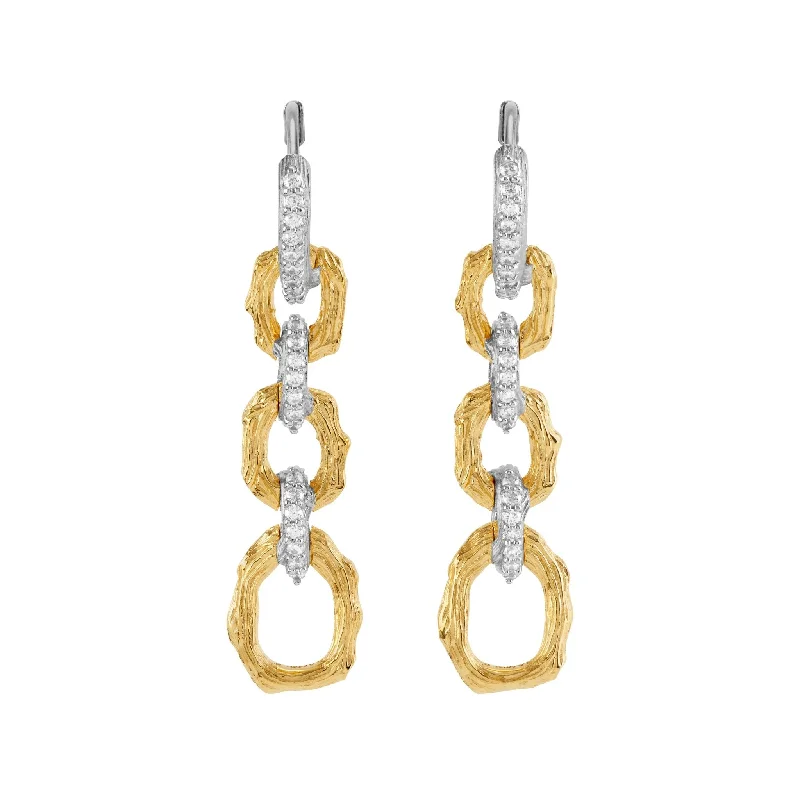 Enchanted Forest Link Earrings with Diamonds