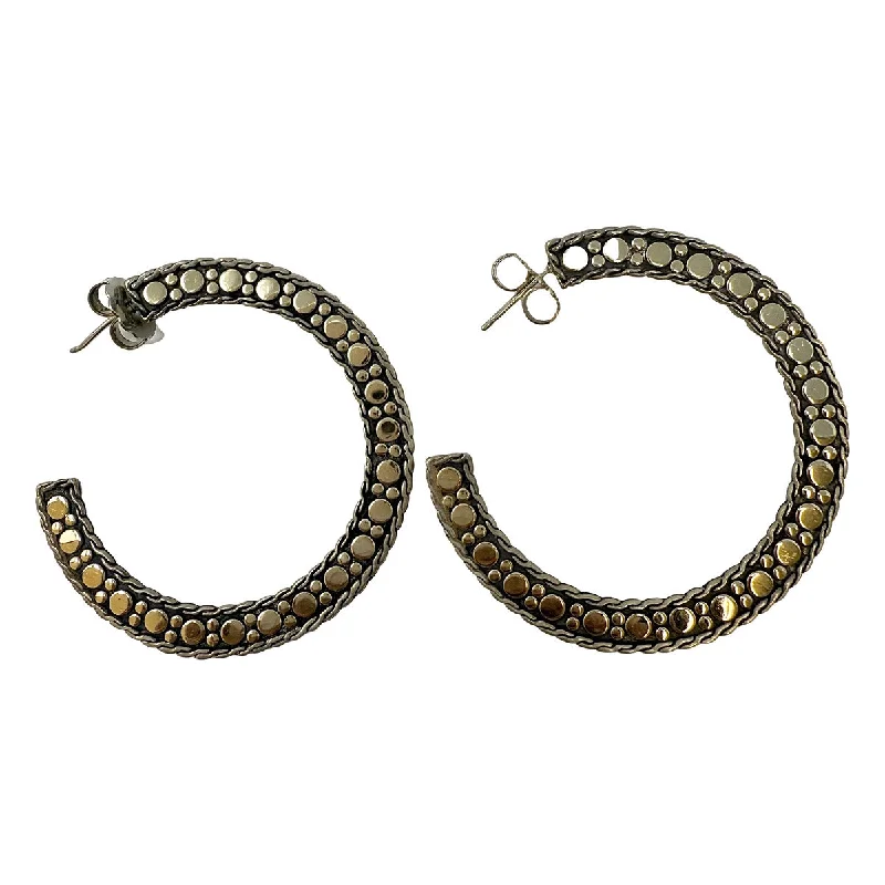 John Hardy Flat Dot Two-tone Hoop Earrings