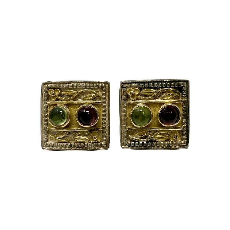 Konstantino Square Sterling Silver and 18K Gold Earrings