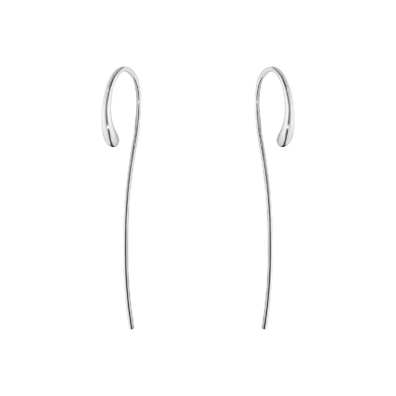 Mercy Curved Hanging Earrings in Silver