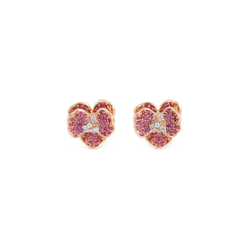 Orchid 11mm Earrings with Pink Sapphires