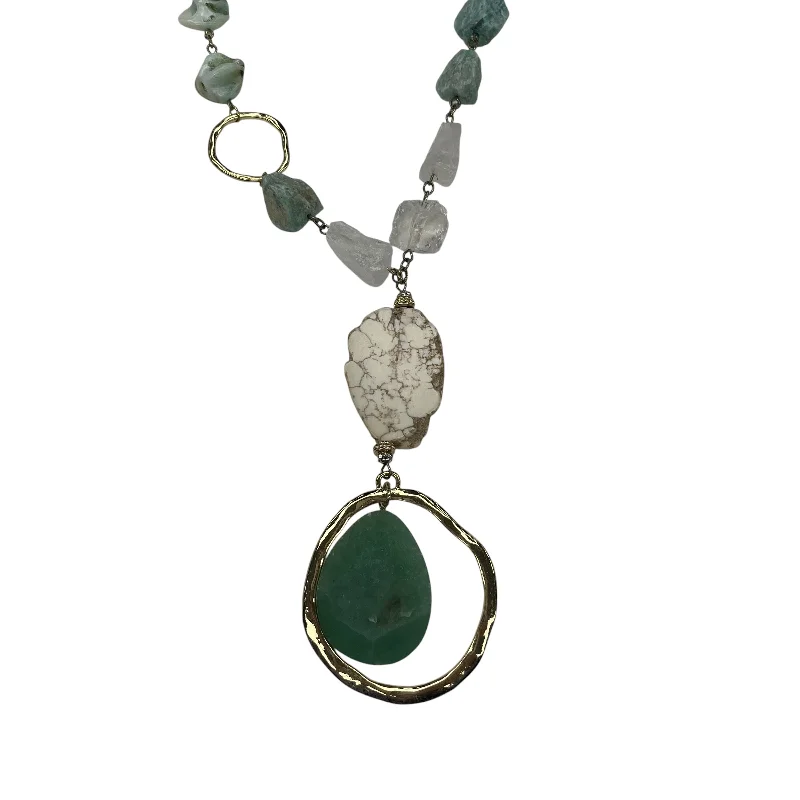 Necklace Charm By Chicos In Green & Silver